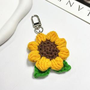 (핸드메이드)해바라기 뜨개 키링 키홀더 열쇠고리  백참 가방꾸미기