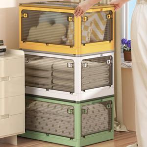 정리더하기 접이식 리빙박스 56L 전면 개방 오픈형 수납 폴딩 공간박스