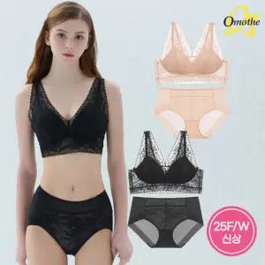 오모떼 라벨라 런닝형 플로럴 레이스 브라렛 팬티 4종 풀세트