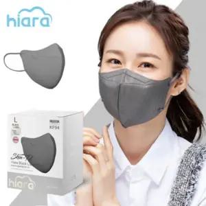 (그레이 L 30개입) 하이아라 블랙라벨 새부리형 마스크 KF94/방역/귀걸이/기능성/멀티/차단/미세먼지/황사