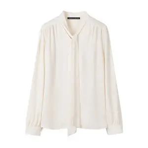 [미니멈][미니멈 에브리데이]타이넥 셔링 긴팔 블라우스 (EB3BA022D)