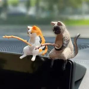 반려 고양이 동물 피규어 캐릭터 장식 소품 냥이 야옹이 선물 낚시하는 미니어처 귀여운