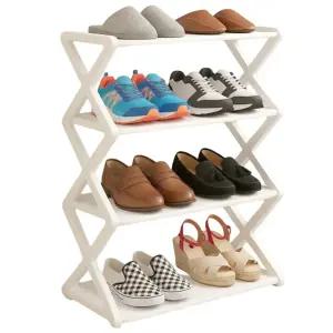 제이홈 선반 신발장 4단, 화이트, 1개