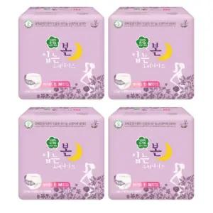 유기농본 100% 유기농 순면패드 착한 생리대 입는 오버나이트 중형 8매 x 4팩