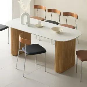 네오 템바보드 2000 세라믹 라운드식탁 패브릭의자 6인세트