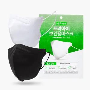 숨코리아 프리아이 KF-94 비말차단 보건 마스크 대형 새부리형 블랙 200매