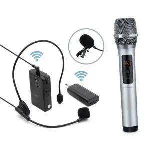 무선 마이크 강의용 듀얼 송수신기 무선 마이크 세트 시스템 프로모션 발표용 스피치 촬영용 헤드셋