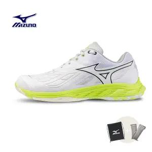 미즈노 웨이브 팡2 와이드 실버라임 남녀공용 배드민턴화 인도어화 71GA231341