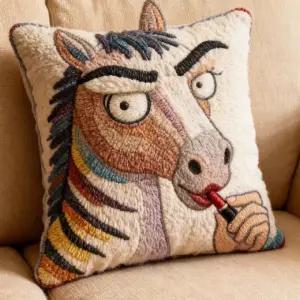 소파쿠션 2026 말 자수 등받이 사각 의자 쇼파 등쿠션