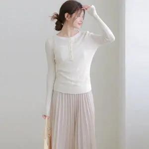 [르포엠][최초가119,000원][르포엠]웜터치 시스루 헨리넥 니트 3종세트