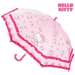 산리오 헬로키티 디저트 이중프릴 47 우산 유아 아동 여아 투명창 장우산