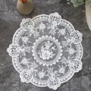 원형 플라워 협탁 레이스 31cm/가정용/데코/럭셔리/깔게/소품/커버/식탁보/식탁용/인테리어/장식/주방