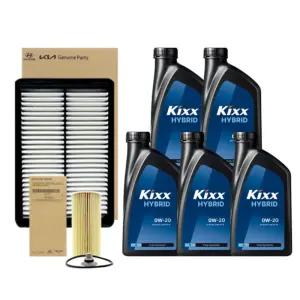 쏘나타 DN8 1.6 가솔린 터보 엔진오일 세트 (킥스 하브 0W20 5L + 순정 필터 세트)