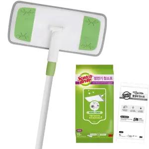 스카치브라이트 이지클린 청소용품 막대걸레 표준형 + 정전기청소포 10매+물걸레청소포 1매 1세트