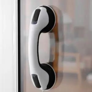 흡착식 유리 안전손잡이(블랙)/도어/조절/인테리어/다용도/가구/방지/안전/보호/무타공/방문/출입문/문