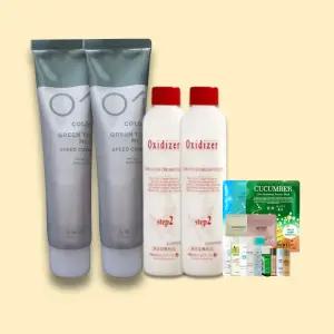 아모스 녹차빛채 스피드 커버 염색약x2개(산화제포함) 다크브라운+랜덤1