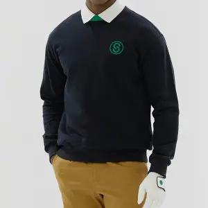 [세인트나인] 남성 레터링 자수 맨투맨 NAVY