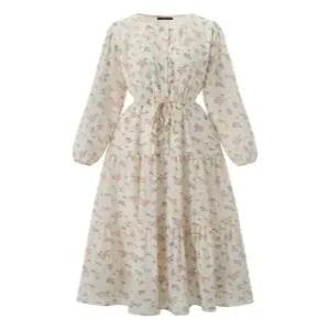 잔꽃 셔링 허리 스트링 롱 원피스 DQ1OW004A)