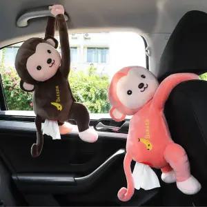 원숭이 티슈 케이스 커버 휴지 자동차 두루마리 캐릭터 각티슈 인형 걸이