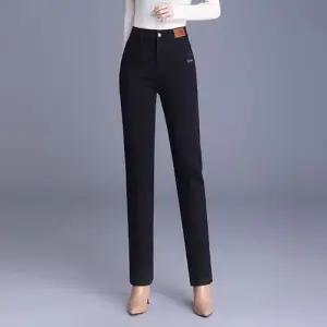 여성 스타일 완성 배기핏 청바지 데님 스판 기모 앵클 캐주얼 바지 겨울 하이웨스트 스키니진 힛템