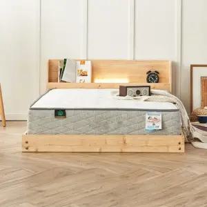네오 리브 편백 원목 저상형 LED 침대프레임 PVC깔판 SS