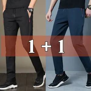 (총 2장) 남자 초경량 여름 슬랙스팬츠 링클 냉장고바지 밴딩팬츠 정장바지 왕스판슬랙스