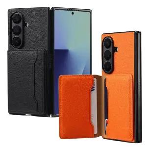 갤럭시 Z폴드 7 6 5 예쁜 심플 단색 컬러 가죽 카드 지갑 슬림 지폴드 제트폴드 폴더 케이스