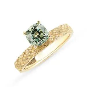 14k 우디 쿠션컷 모이사나이트 반지