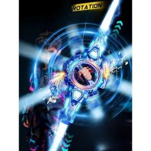 회전 광선검 화염도 더블 블레이드 LED 장난감칼 어린이 선물