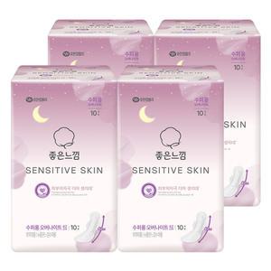 좋은느낌 센서티브스킨 날개형, 수퍼롱, 10매, 4개