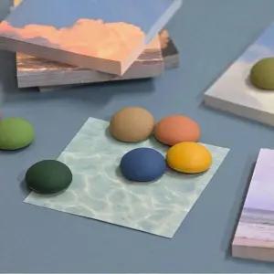 마카롱 원형 자석 메모 홀더 10P 사무용 문구용품 세트