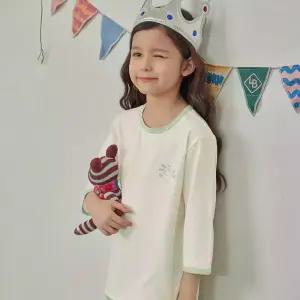 수아팜 [정상가 29900원] 여아 블루밍캣 쿨 코튼 7부 내의 세트