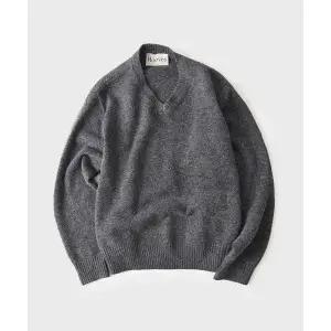 후브스 HOOVES 울블랜드 브이넥 크롭 니트 [차콜] 1970940