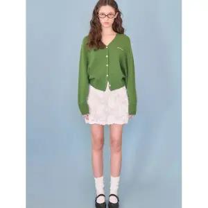 APPAREL ARCHIVE Loll wool v-neck cardigan_Green