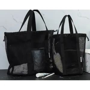 브리스크 감성 메쉬 수영가방 매쉬 목욕탕 목욕 수영복 수영장 가방 비치백 (블랙 소형 옵션)