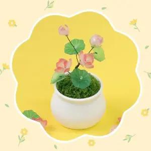 정인아트 비즈식물 꽃화분 7-연꽃 1인 세트 만들기