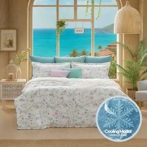 [롯데백화점]박홍근홈패션 [단독상품] 썸머플라워 60수 고밀도면 냉감모달 침구 풀세트 퀸(Q)
