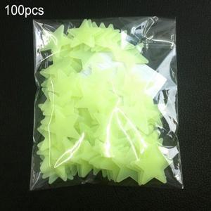 3CM 100개 별 모양 야광 벽 스티커 어두운 곳에서 빛나는 별 벽 스티커 형광 3D 침실 천장 가정 어린이 도