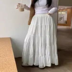 미니 스커트 여성 하객 봄 하이웨스트 A라인 롱 중기장 기장 볼륨 플리츠 케이크 힛템