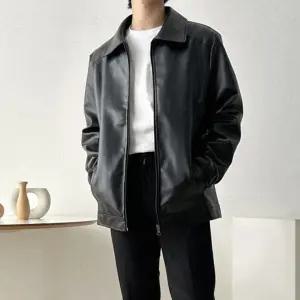 BUyuS 싱글 레더자켓 남자 간절기 가죽 라이더 재킷 아우터  buyus 굿딜 브이숍 illo001