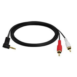 오디오 케이블 원 포인트 2 3.5mm 엘보우 - 더블 로터스 레드 RCA 헤드 휴대폰 컴퓨터 스피커 출력 입력 어