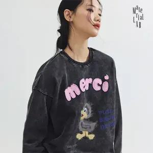 머티리얼랩 26SS 아플리케 피그먼트 MERCI 맨투맨