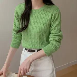 봄날엔 심플 꽈배기니트(라운드/브이넥)