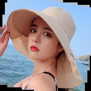 여성 은창)투 레이어 백 쉐이드 선캡 여름 휴가 비치 썬캡