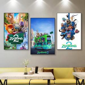 2025 뉴 주토피아 2 영화 포스터 바 페이퍼 빈티지 벽 예술 그림 침실 서재 스티커