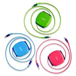 비비드 컬러 C타입 240W 휴대용 초고속충전 릴 케이블 마그네틱 자동감김 S85