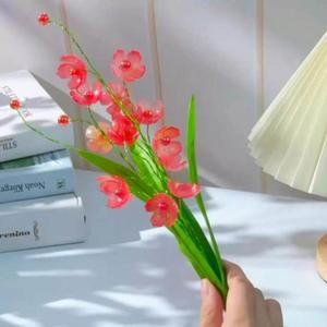 비즈식물키트 만들기 설난 세트 빨강 빨간보라색모란(꽃병없음)재료팩 꽃잎90