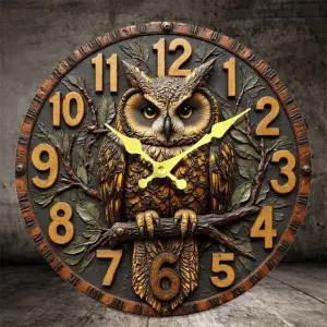 재물을 부르는 무소음 부엉이 벽시계 인테리어
