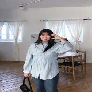 에어리 루즈핏 소프트 랩 타이 롱 셔츠