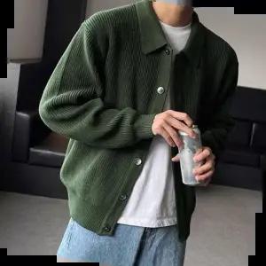 버튼업가디건 남성 카라넥 버튼업 루즈핏 가디건 니트